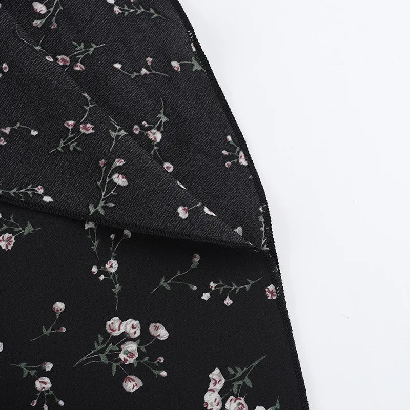 שמלת מיני מלמלה פרחונית שרוולים נפוחים סטייל כפרי - היידי