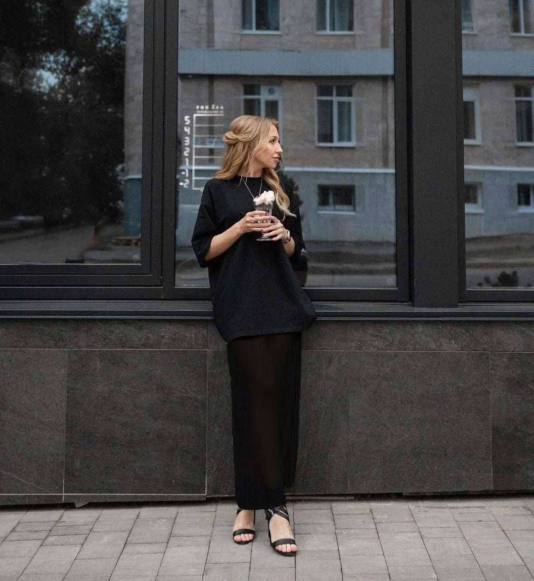 חצאית מקסי שקופה - הודא