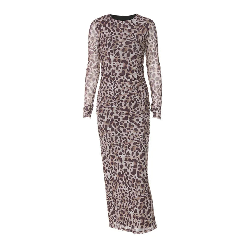 שמלת מקסי שיפון מנומרת - טנזניה