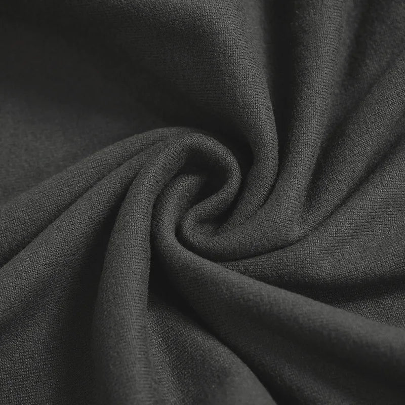 שמלת מיני כיווצים שרוול ארוך צוואר אסימטרי - לונר