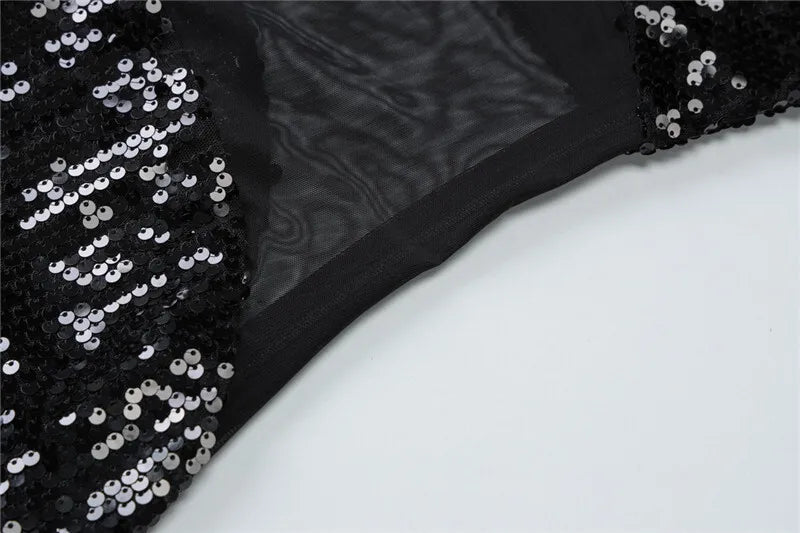 שמלת מקסי פייטים בעיצוב רשת קשירה בכתפיות - ג'קסי