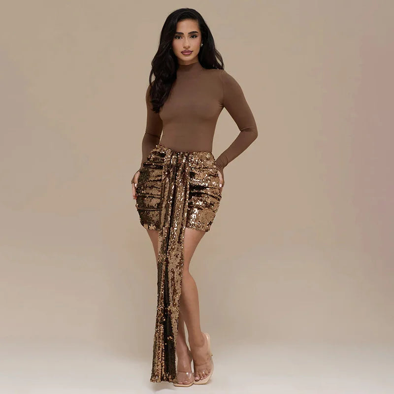 Two-piece set: sequin mini skirt and blouse - ZOEY