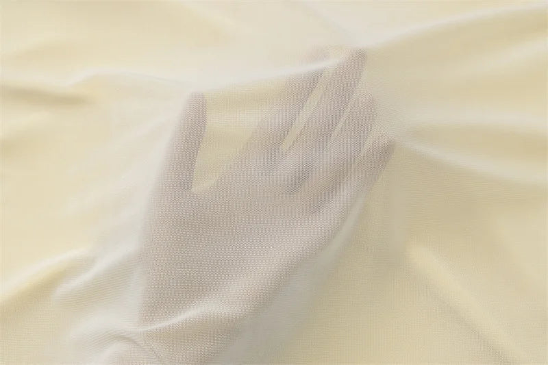 שמלת מקסי רשת בשילוב תחתית בעיצוב פתח וגב פתוח - ג'יין