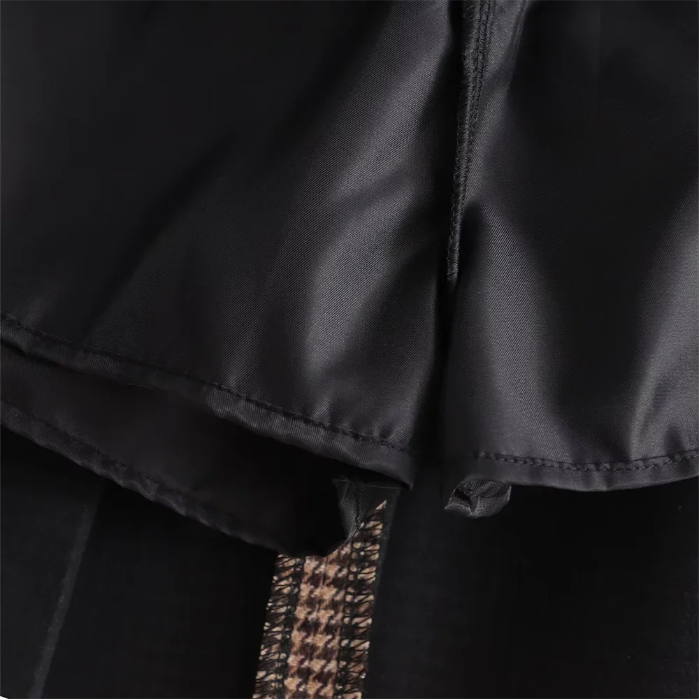 סט שני חלקים משובץ סטייל קולג' GIRL חצאית מיני ובלייזר - קוני