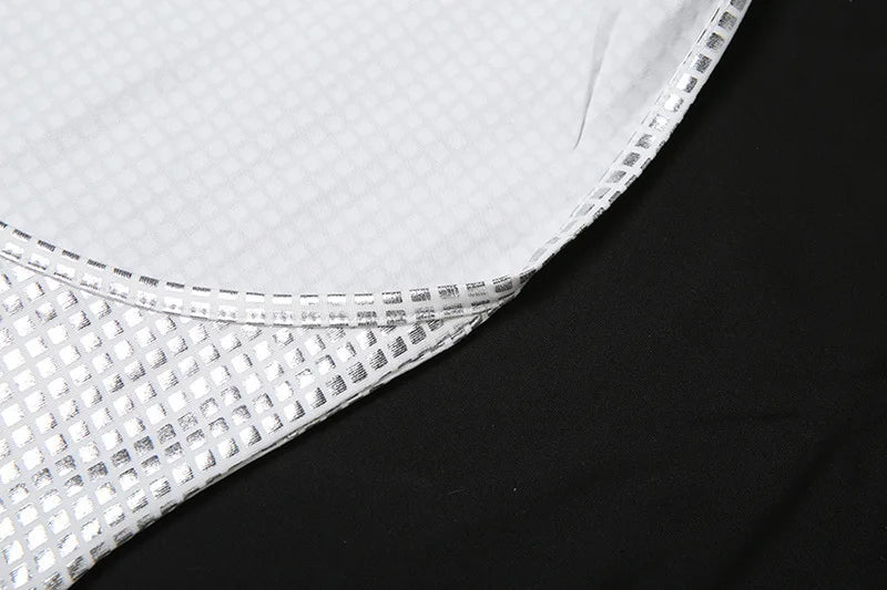 שמלת מקסי קולר גב פתוח בעיצוב רבועים מנצנצים - קייסי