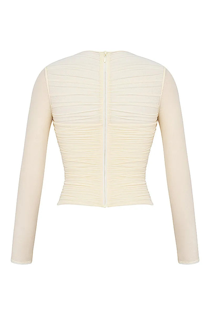 חולצת שיפון בעיצוב כיווצים - דורון