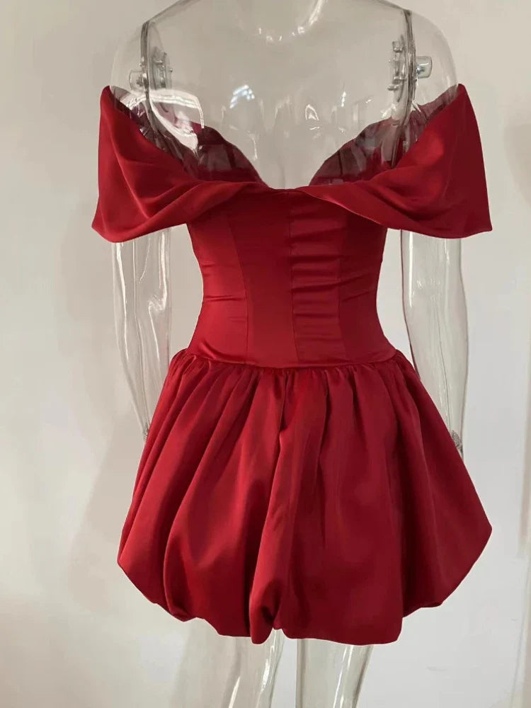 שמלת מיני בלון כתפיים חשופות - Greta