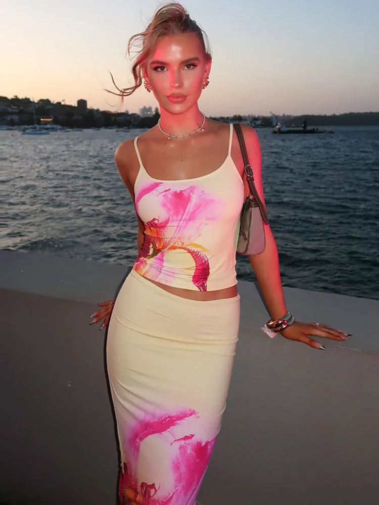 סט שני חלקים קיצי בעיצוב פרחוני - פיליסיה