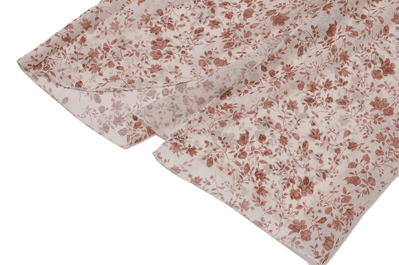 שמלת מקסי פרחונית גב פתוח שסע בתוספת צעיף - אליי