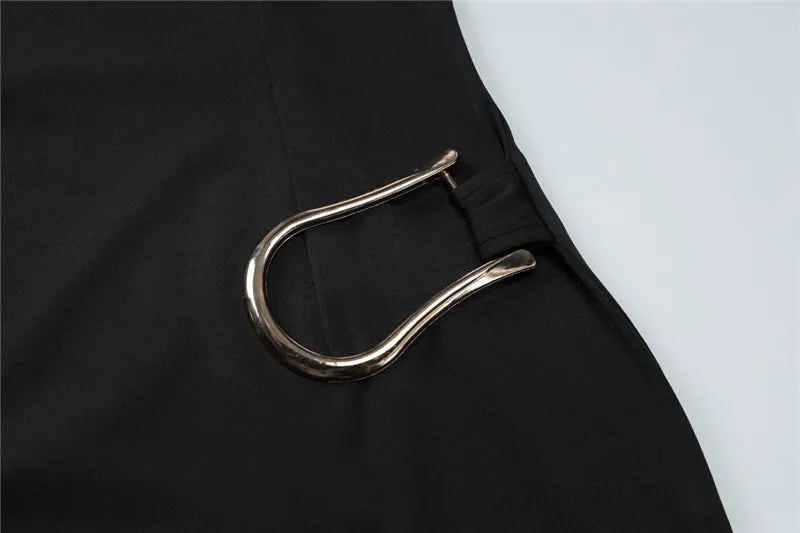 Specially designed mini dress with buckle and train decoration - Morgan