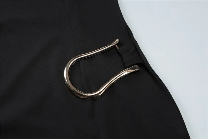 Specially designed mini dress with buckle and train decoration - Morgan