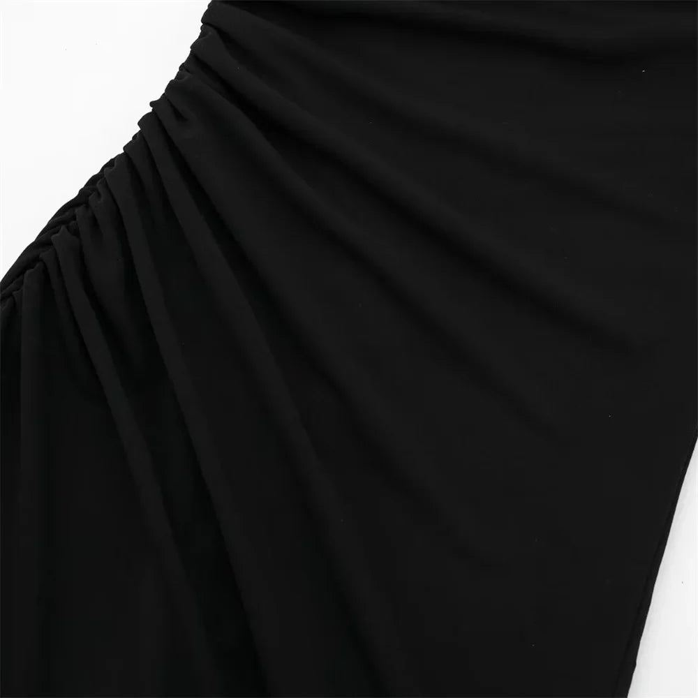 שמלת מקסי אלגנטית צמודה בעיצוב כיווצים - לוזיאנה