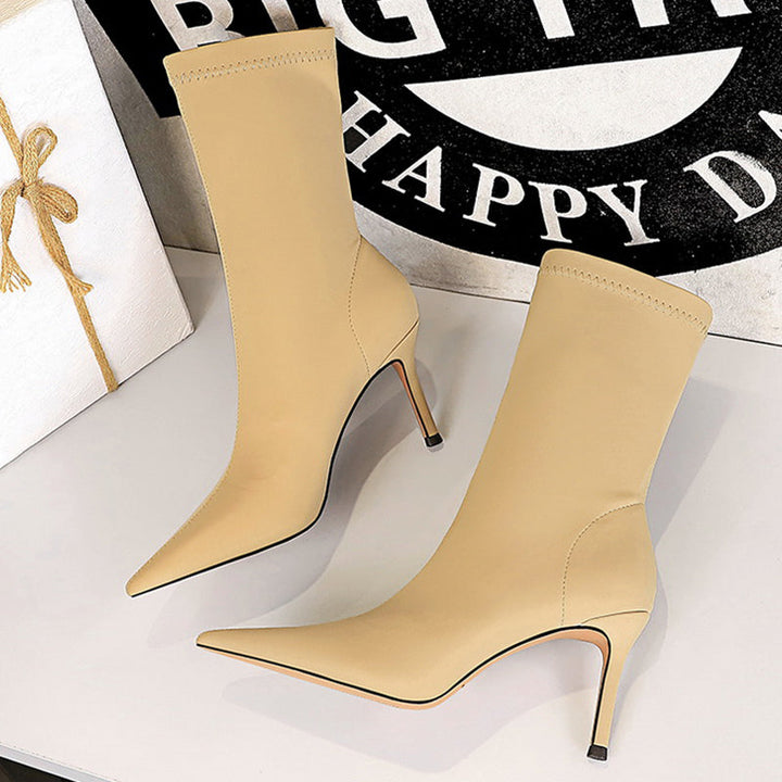 Silk Pointed Heel Boots - Chloé