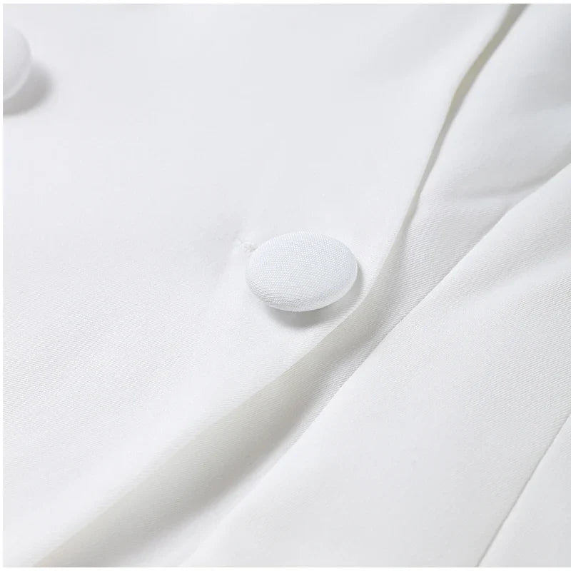 סט שני חלקים אלגנטי חצאית מידי ובלייזר בעיצוב מחויט ויוקרתי - PAS