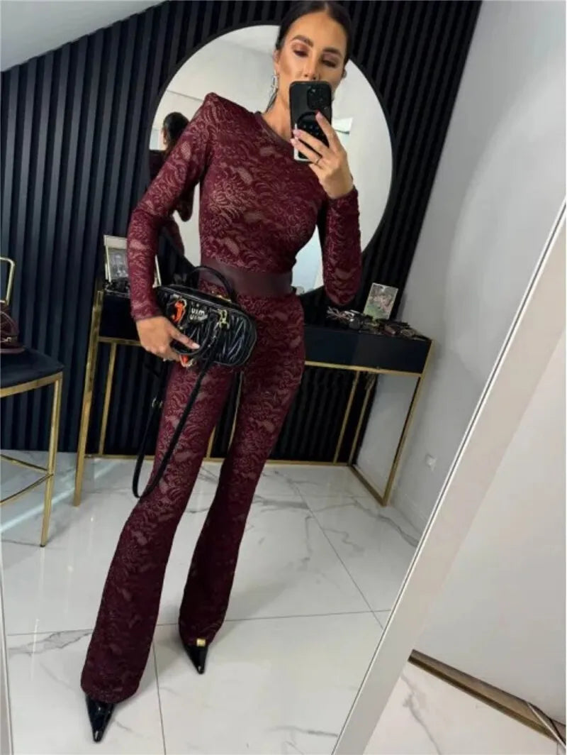 אוברול תחרה עם תחתית (לא שקוף) - אריקה