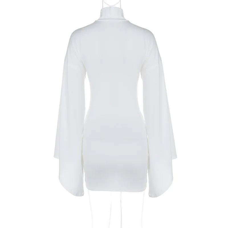 שמלת מיני גולף בעיטור חגורה שרוולים מלקחים - מוראל