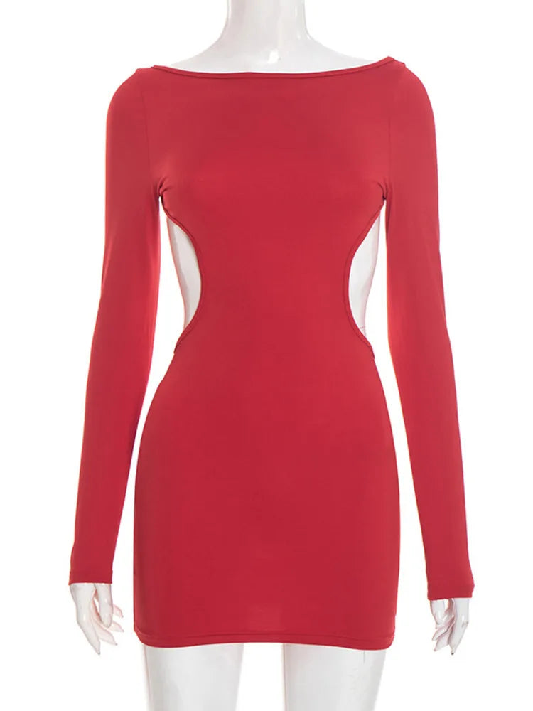 Open back mini dress with bow tie design - ORIN