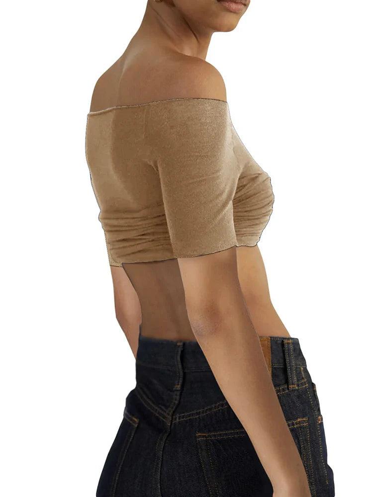 קרופ טופ כתפיים חשופות - יולי