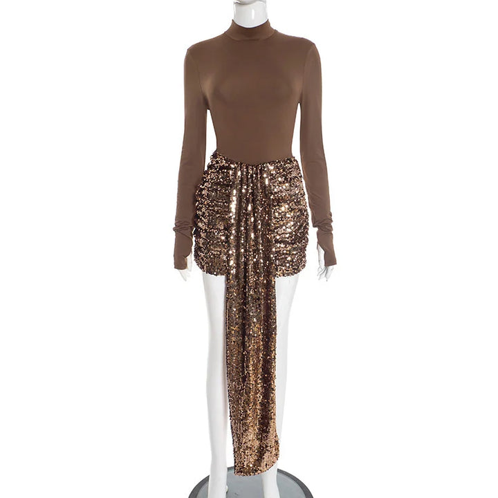Two-piece set: sequin mini skirt and blouse - ZOEY