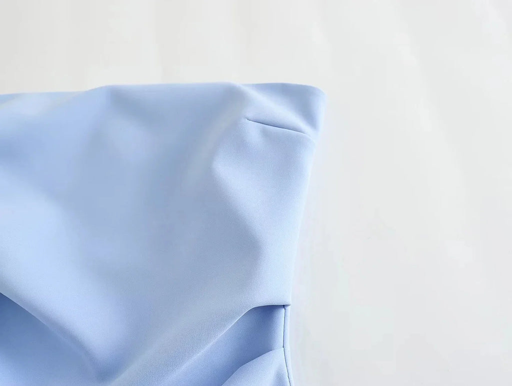 שמלת מיני סטרפלס בעיצוב כיווצים - Bonnie