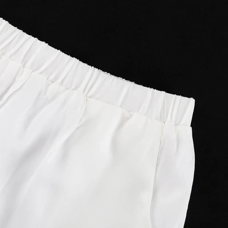 סט שני חלקים טופ קשירות וכנסיים קצרים - REBEKA