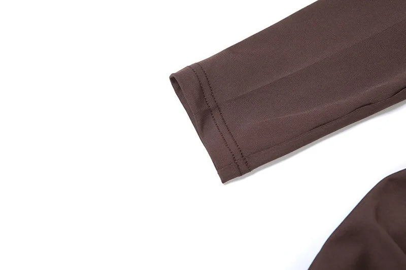 שמלת מקסי כיווצים כתפיים חשופות בעיצוב אבזם זהב - ORA