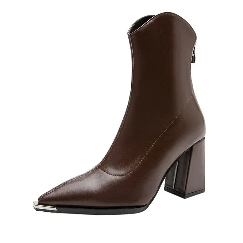 Faux leather pointed heel boots - Max