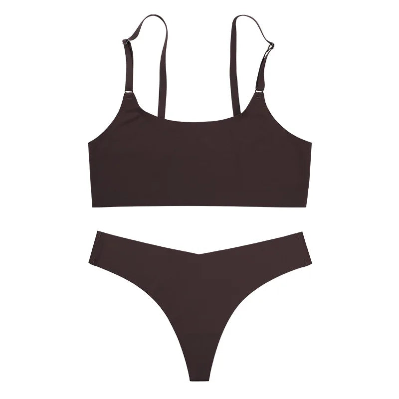 סט הלבשה תחתונה ללא תפר גוזייה ותחתון חוטיני  -  Norah