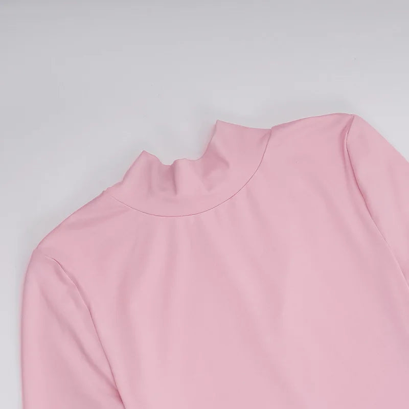 שמלת מקסי גולף בעיטור כיווצים - ורדית