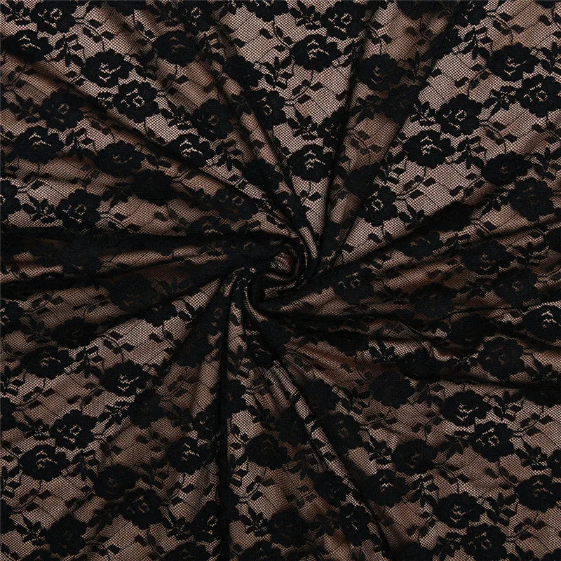 שמלת מקסי תחרה שרוולי פעמון מחשוף V - זוהרה