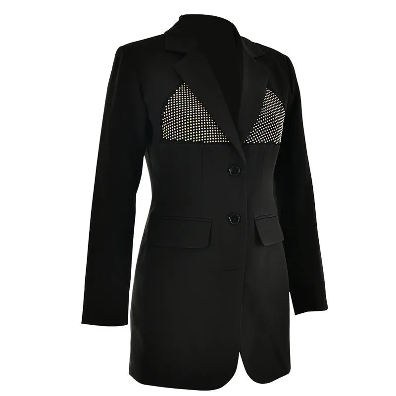 שמלת מיני בלייזר בעיטור זרקונים - DANI