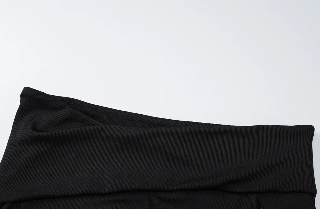 שמלת מיני סרוגה צמודה כתפיים חשופות - נועם