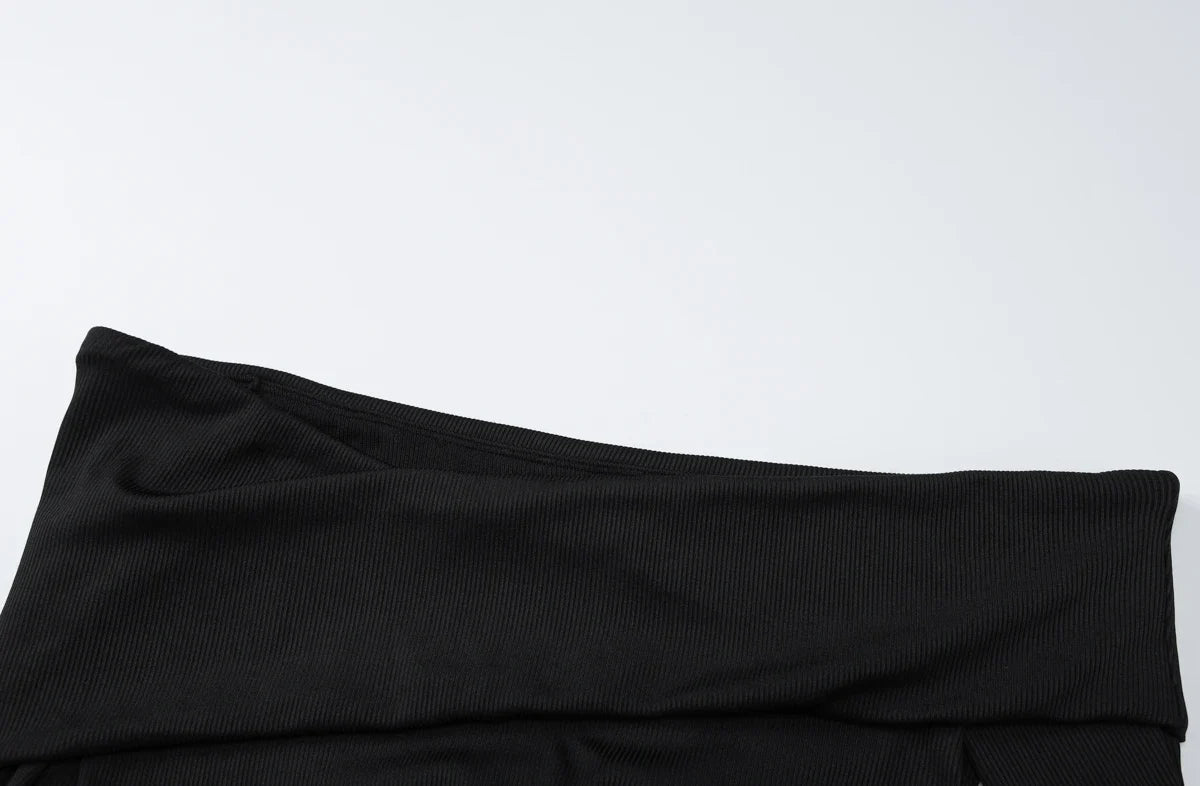 שמלת מיני סרוגה צמודה כתפיים חשופות - נועם