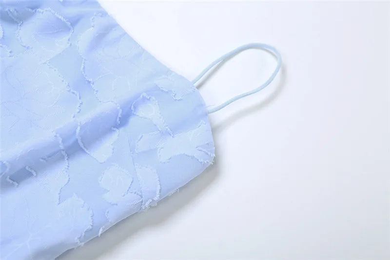 שמלת מקסי שיפון בעיטור רקמת עלים קשירה בגב להצמדה במותן - מונה ליז