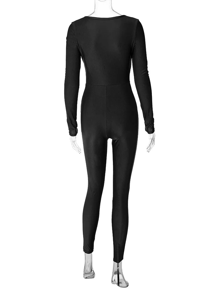 אוברול צמוד בד מחטב ומבריק - FOXIE