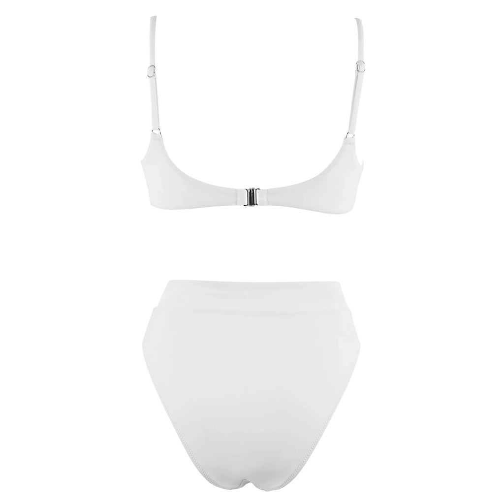 ביקיני תחתון גזרה גבוהה מחטב חזייה בקישוט קשר למראה מוצמד ומורם - שריל