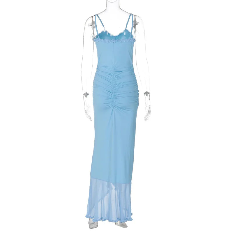 שמלת מקסי מלמלה בעיטור שיפון - מון