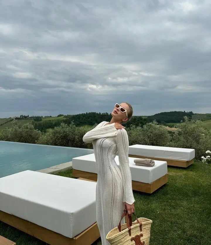 שמלת מקסי סרוגה גב פתוח - Sierra