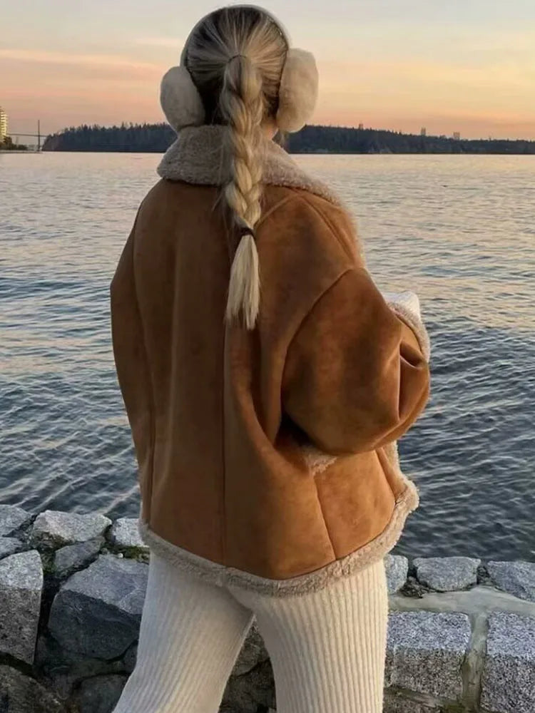 מעיל זמש פרווה פנימית - ברנדון