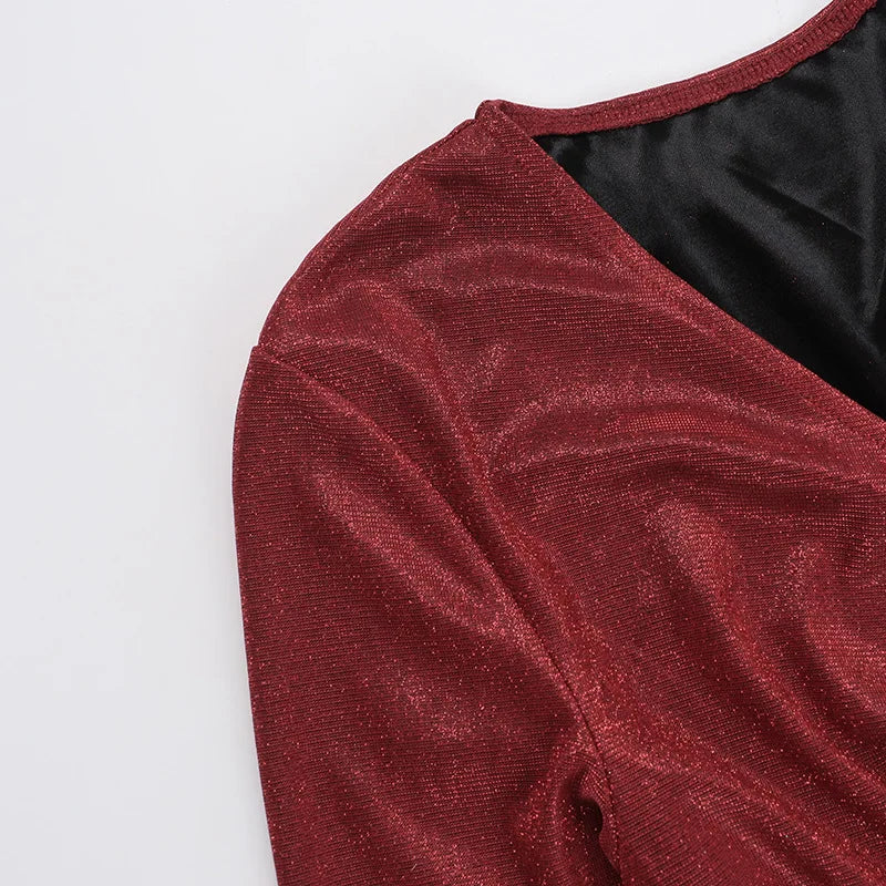 שמלת מיני נצנצים בעיצוב שסע - JASMIN