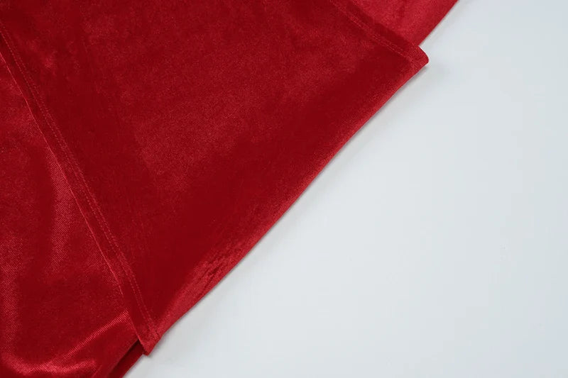 שמלת מקסי קטיפה בעיטור קשירה - מריאנלה