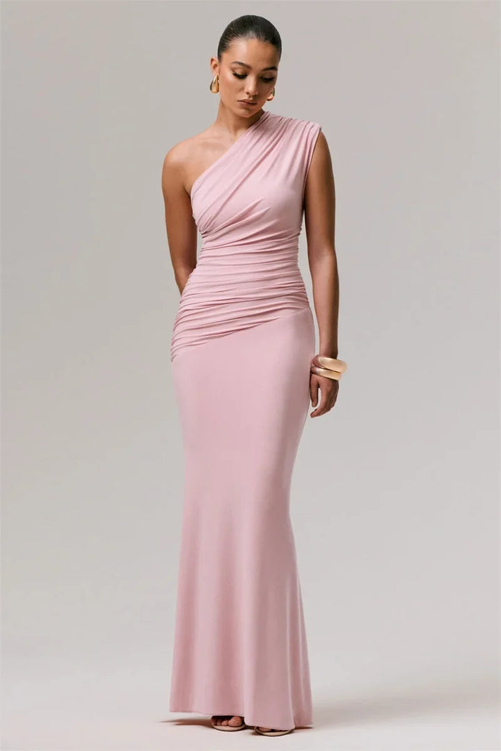 Elegant one-shoulder maxi dress - Jeska
