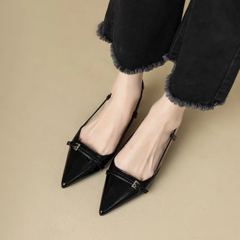 Shiny Pointed High Heels - Shirit