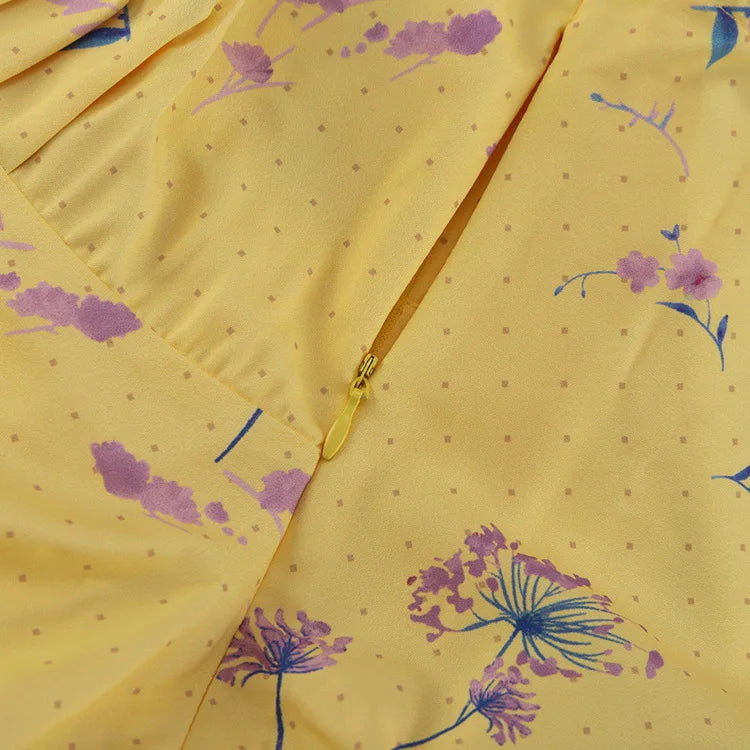 שמלת מקסי סאטן בעיטור הדפס פרחוני - Baylee