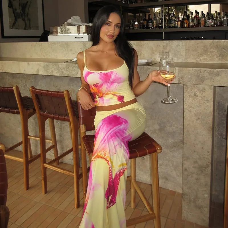 סט שני חלקים קיצי בעיצוב פרחוני - פיליסיה