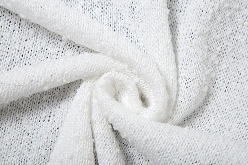 סט שני חלקים סרוג חצאית מקסי וחולצת כתפיים חשופות - עופרי