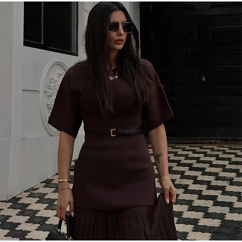 שמלת מקסי בעיצוב קיפולים - נהורה