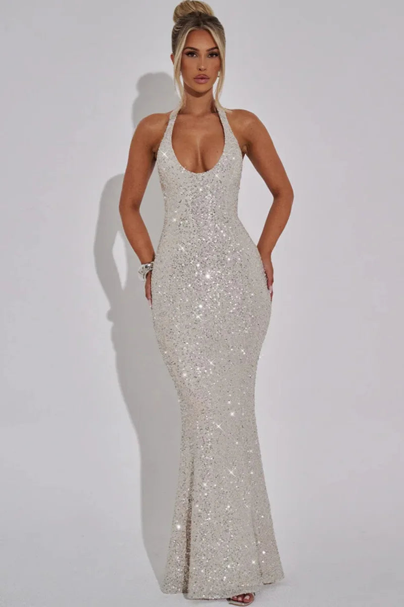 שמלת מקסי פייטים מנצנצים - Serenity