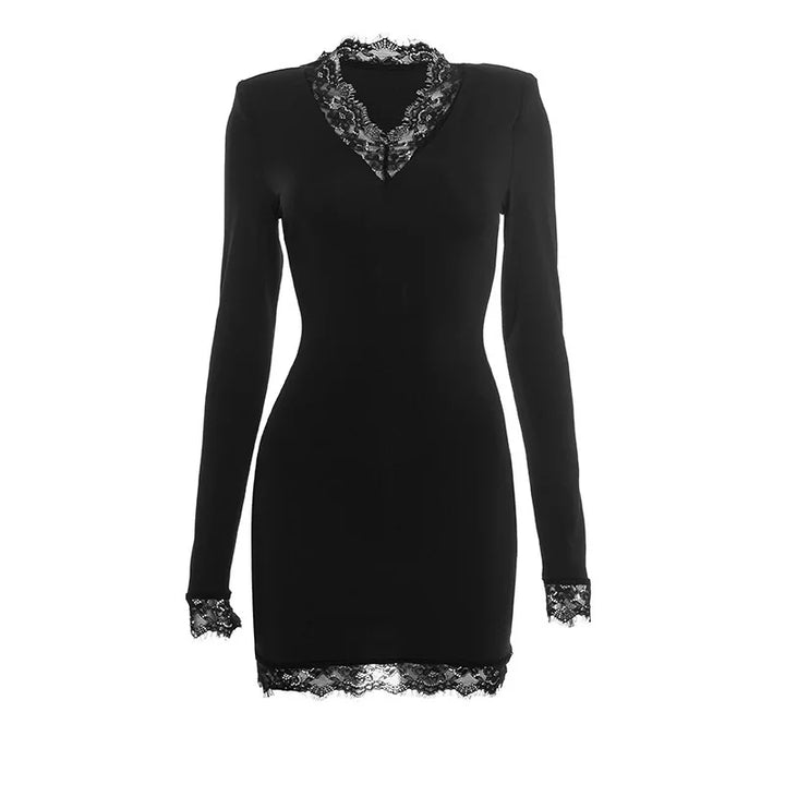 Mini dress with lace trim - MIRAN