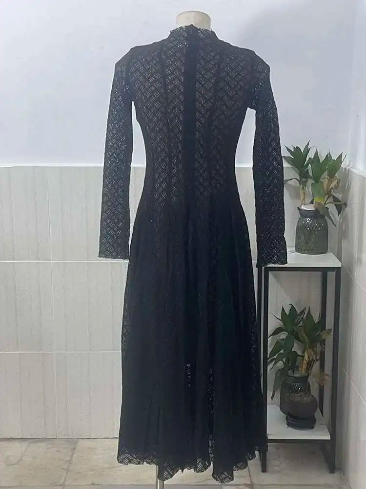 שמלת מקסי ערב יוקרתית בעיצוב ארוג בגזרת A - ליבי